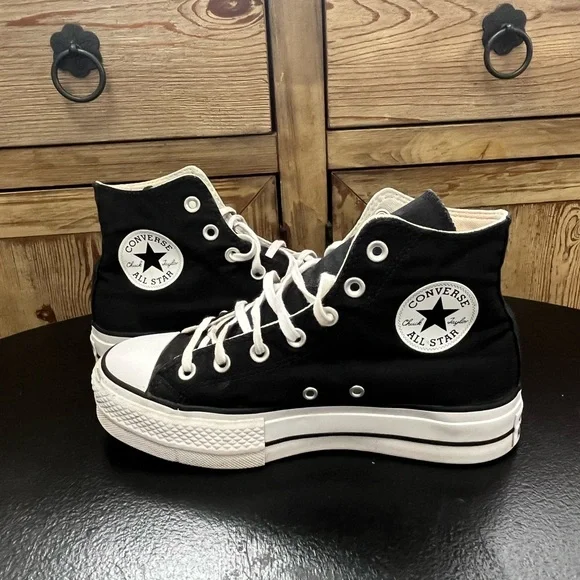 Converse CTAS Lift Black Platform High-Top Sneakers Women’s Size 7.5 - Picture 2 of 11
